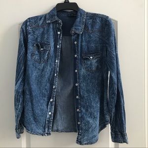 Acid Wash Denim Shirt